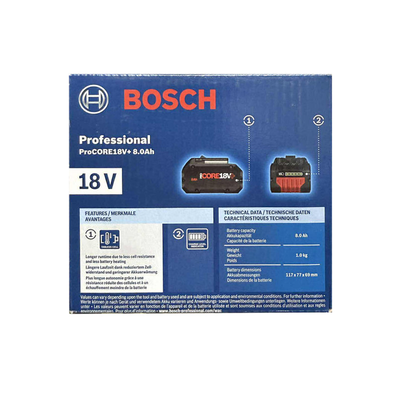 Bosch ProCore 18V + 8.0Ah PERFORMANCE Battery | Bosch by KHM Megatools Corp. Bosch ProCore 18V + 8.0Ah PERFORMANCE Battery | Bosch by KHM Megatools Corp.